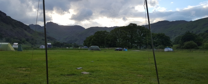 In tent at baysbrown farm (chapel stile) campsite