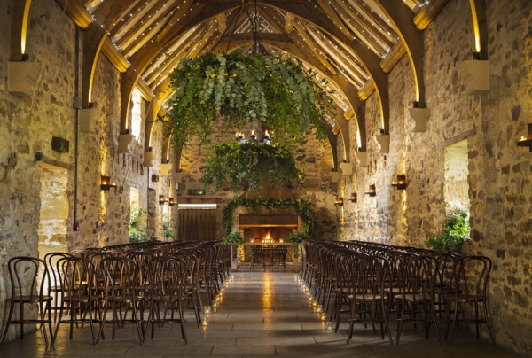 Healey Barn set up for a ceremony main barn