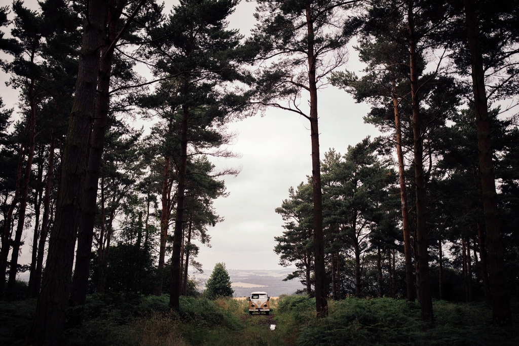 Campervan in a forest at Riding Mill