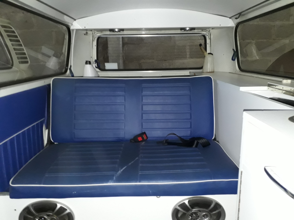 Interior of the VW Bay Window Camper before restoration